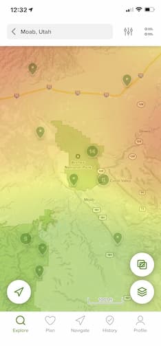 AllTrails air quality map overlay