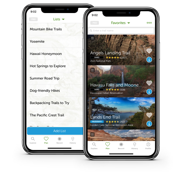 iPhone with trail map