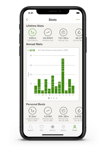 iPhone with stats