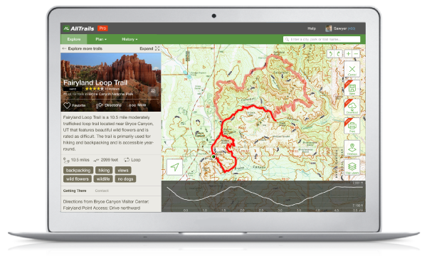 Download the iPhone or Android app and follow along on the trail