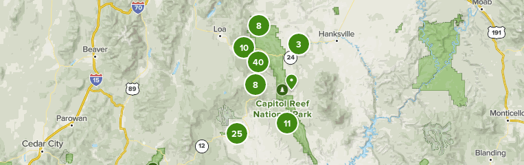 capitol reef hiking map
