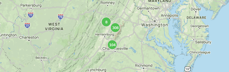 mapa del parque shenandoah