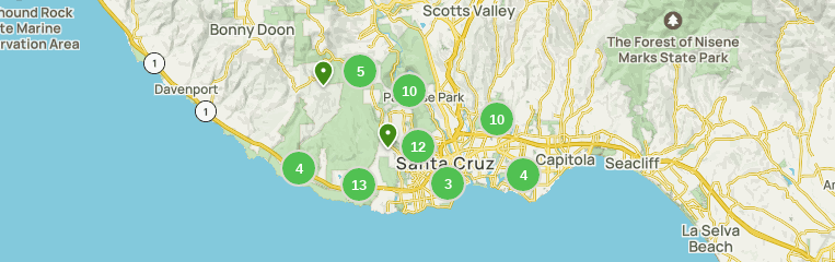 Map of trails in Wilder Ranch State Park, California