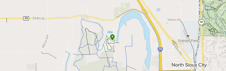 Map of trails in Adams Homestead and Nature Preserve, South Dakota