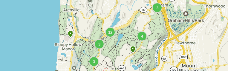Map of trails in Rockefeller State Park Preserve, New York