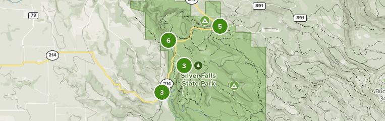 Map of trails in Silver Falls State Park, Oregon