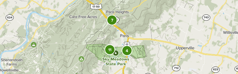 Sky meadows state park map