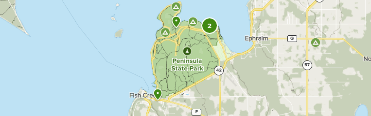 Map Of Peninsula State Park Best Trails in Peninsula State Park   Wisconsin | AllTrails