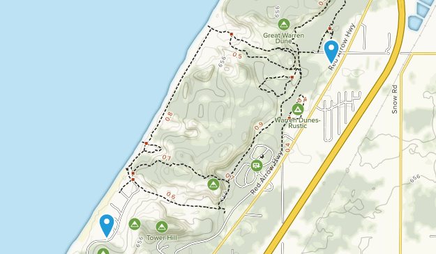 Warren Dunes Campground Map