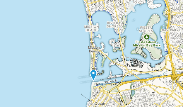 Map Of Trails Near South Mission Beach Park California Alltrails