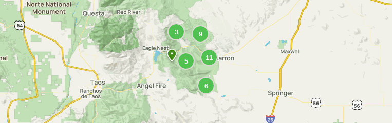 Map of trails in Philmont Scout Ranch, New Mexico