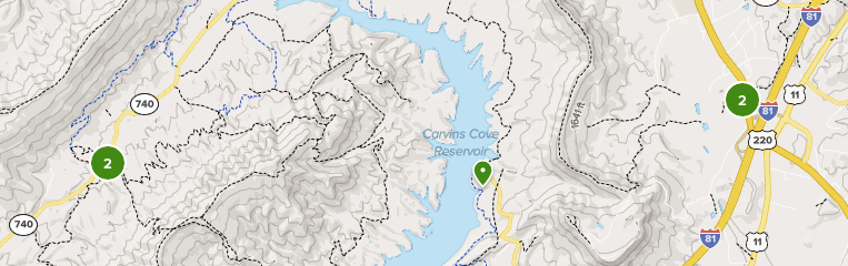 garmin quickdraw map of carvins cove reservoir