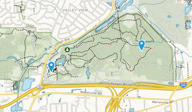 morton arboretum bike trail map