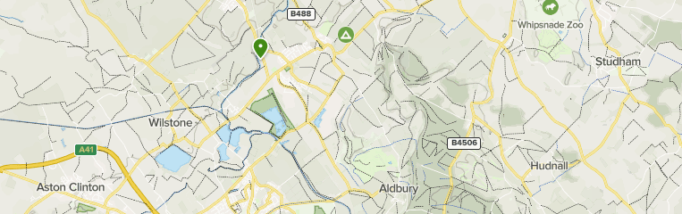 Map of trails in Aldbury Commons, Hertfordshire, England