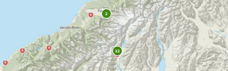 Map of trails in Aoraki/Mount Cook National Park, New Zealand