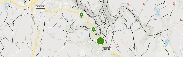Map of trails in Aderley Edge, Cheshire, England