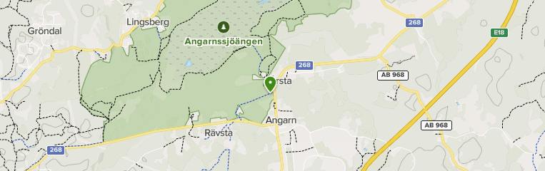 Map of trails in Angarnssjöäng Nature Reserve, Södermanland, Sweden