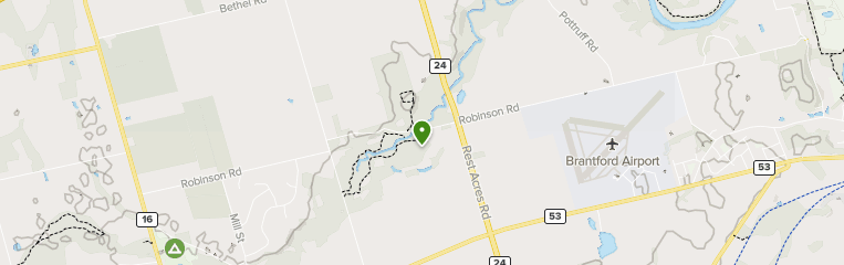 Map of trails in Apps' Mill Nature Centre, Ontario, Canada