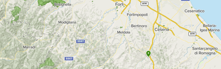 Map of trails in Appennino Ravennate-Forlinese, Emilia-Romagna, Italy