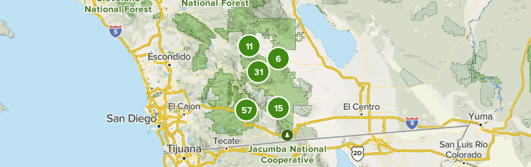 Map of trails in Anza-Borrego Desert State Wilderness, California