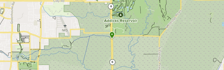 Map of trails in Addicks Reservoir, Texas