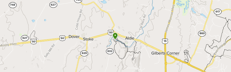 Map of trails in Aldie Nature Preserve, Virginia