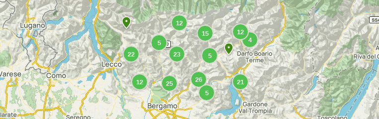 Carte de randonnée n° 104 - Alpi Orobie Bergamasche, Valle Seriana