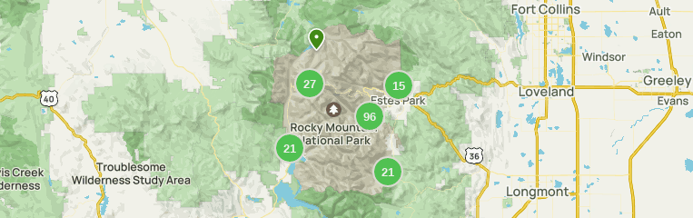 Rocky Mountain National Park Map, Colorado