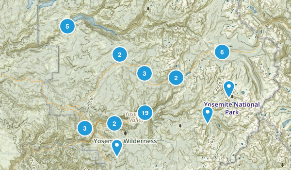 Yosemite National Park Waterfalls Map