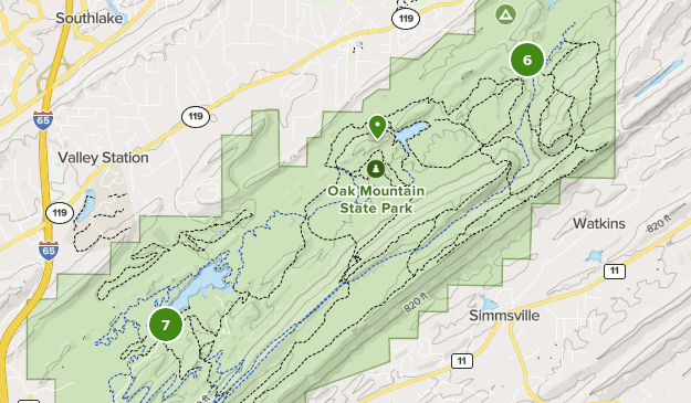 oak mountain state park map Best Lake Trails In Oak Mountain State Park Alltrails