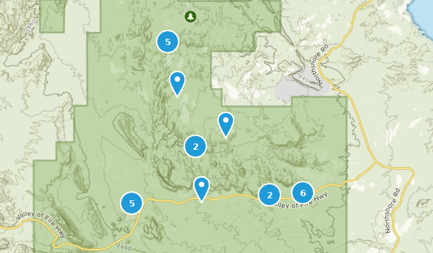 valley of fire hiking trails map