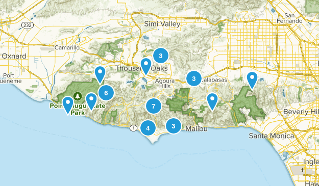 Best Dogs On Leash Trails In Santa Monica Mountains National Santa Monica Mountains National Recreation Area Dogs On Leash Map
