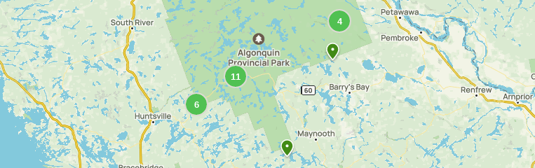 Algonquin provincial park shop hiking trails map