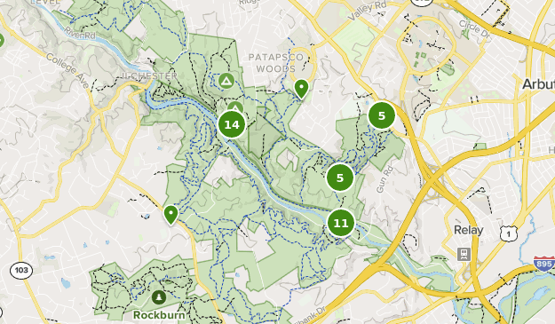 patapsco valley state park map Best Views Trails In Patapsco Valley State Park Avalon Area patapsco valley state park map