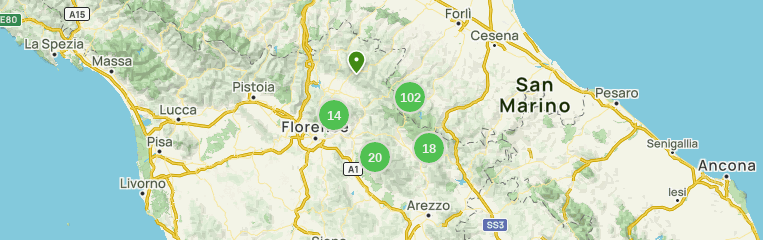 Carte d'Italie : Arezzo, Casentino