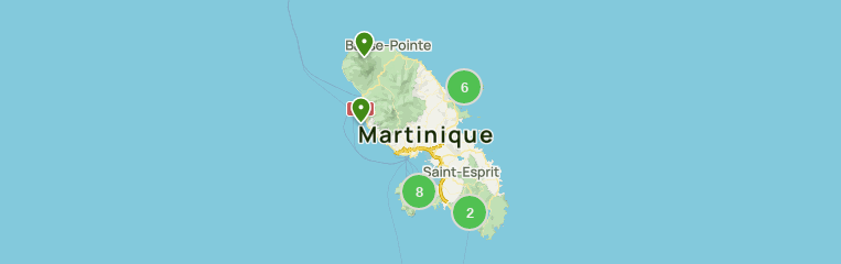 Map of the beaches of Martinique