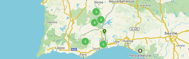 Odemira and Serpa location in Alentejo, South of Portugal map