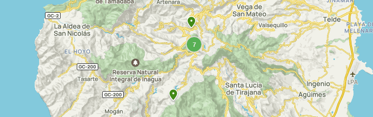 Roque Map Las mejores rutas moderadas de Monumento Natural del Roque Nublo en ...