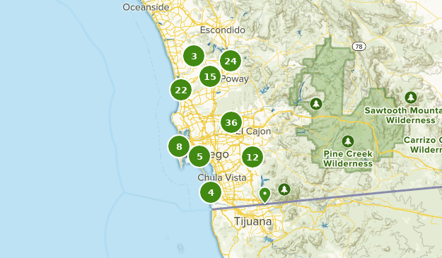 carte san diego californie Meilleures randonnées pour admirer la faune près de San Diego 