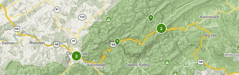 Map Of Damascus Virginia Best 10 Walking Trails In Damascus | Alltrails