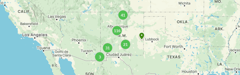 Map of backpacking trails in New Mexico