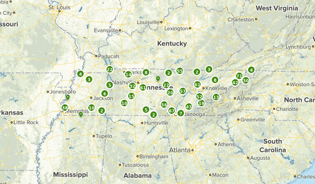 Tennessee National Forest Map