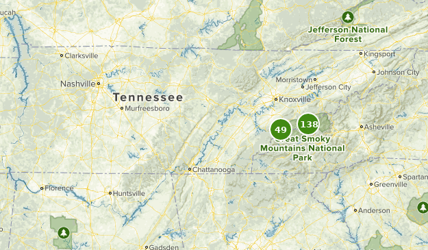 Tennessee National Parks Map