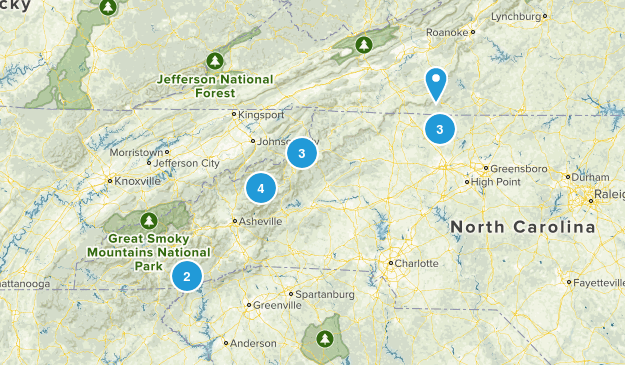 Best NC Hikes Map