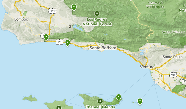 Santa Ynez Mountains Map Santa Barbara | List | Alltrails