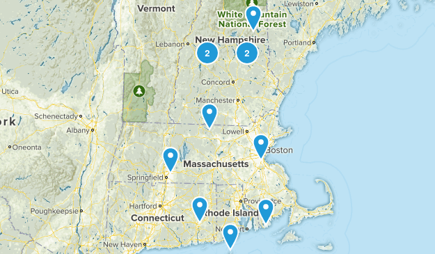 NE Hikes < 90 miles Map
