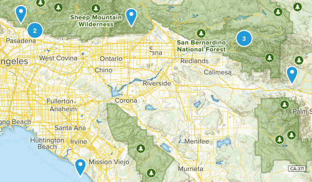 Hiking trails 3-5 miles Map