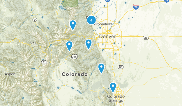Days Hikes Near Denver Map