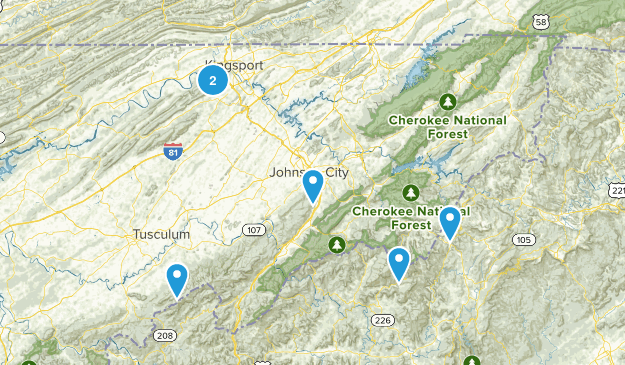 Johnson City, TN Map