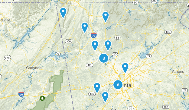 Georgia Trails Hiked Map